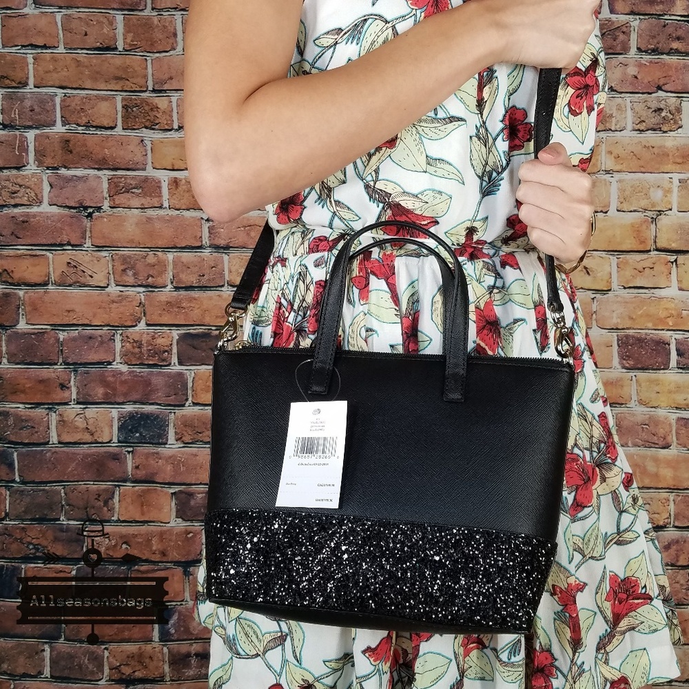 Kate spade ina greta court satchel black glitter - Picture 8 of 8